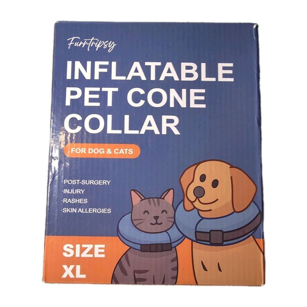 Inflatable Pet Cone Collar Dogs & Cats - Size XL - Post Surgery, Rashes, Injury